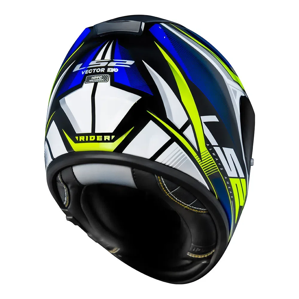 Capacete LS2 FF397 Vector Evo Rider Cinza/Azul/Amarelo